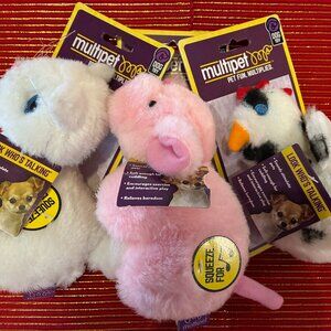 Set of plush, talking, farm animal dog toys. NWT